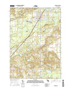 Kalkaska Michigan Current topographic map, 1:24000 scale, 7.5 X 7.5 Minute, Year 2016