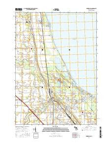 Kawkawlin Michigan Current topographic map, 1:24000 scale, 7.5 X 7.5 Minute, Year 2017
