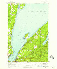 Keweenaw Bay Michigan Historical topographic map, 1:62500 scale, 15 X 15 Minute, Year 1954