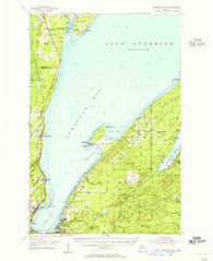 Keweenaw Bay Michigan Historical topographic map, 1:62500 scale, 15 X 15 Minute, Year 1954