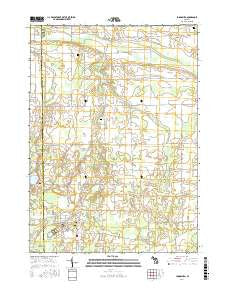 Laingsburg Michigan Current topographic map, 1:24000 scale, 7.5 X 7.5 Minute, Year 2017