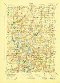Laingsburg Michigan Historical topographic map, 1:62500 scale, 15 X 15 Minute, Year 1944