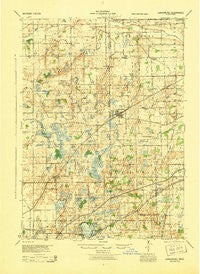 Laingsburg Michigan Historical topographic map, 1:62500 scale, 15 X 15 Minute, Year 1944
