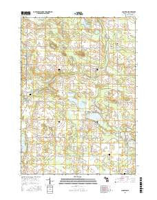 Langston Michigan Current topographic map, 1:24000 scale, 7.5 X 7.5 Minute, Year 2017