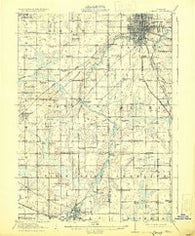 Lansing Michigan Historical topographic map, 1:62500 scale, 15 X 15 Minute, Year 1912