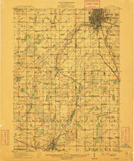 Lansing Michigan Historical topographic map, 1:62500 scale, 15 X 15 Minute, Year 1912