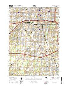 Lansing South Michigan Current topographic map, 1:24000 scale, 7.5 X 7.5 Minute, Year 2017