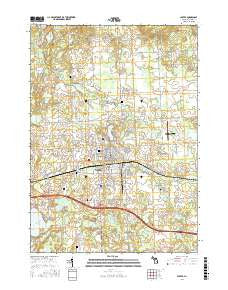 Lapeer Michigan Current topographic map, 1:24000 scale, 7.5 X 7.5 Minute, Year 2016