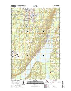 Laurium Michigan Current topographic map, 1:24000 scale, 7.5 X 7.5 Minute, Year 2017