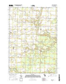 Leaton Michigan Current topographic map, 1:24000 scale, 7.5 X 7.5 Minute, Year 2016