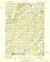 Leonidas Michigan Historical topographic map, 1:62500 scale, 15 X 15 Minute, Year 1950