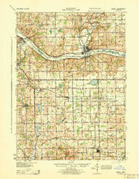 Lowell Michigan Historical topographic map, 1:62500 scale, 15 X 15 Minute, Year 1943