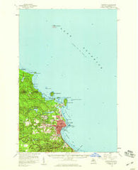 Marquette Michigan Historical topographic map, 1:62500 scale, 15 X 15 Minute, Year 1954