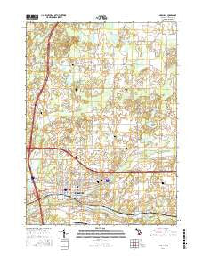 Marshall Michigan Current topographic map, 1:24000 scale, 7.5 X 7.5 Minute, Year 2017