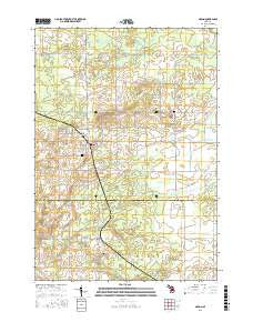 McBain Michigan Current topographic map, 1:24000 scale, 7.5 X 7.5 Minute, Year 2016
