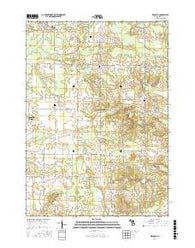 Mecosta Michigan Current topographic map, 1:24000 scale, 7.5 X 7.5 Minute, Year 2017