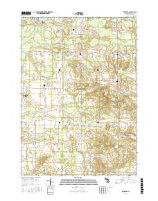 Mecosta Michigan Current topographic map, 1:24000 scale, 7.5 X 7.5 Minute, Year 2017