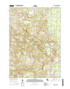 Merrill Lake Michigan Current topographic map, 1:24000 scale, 7.5 X 7.5 Minute, Year 2017