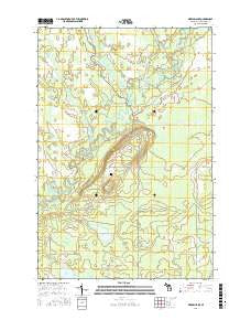 Merwin Lake Michigan Current topographic map, 1:24000 scale, 7.5 X 7.5 Minute, Year 2017
