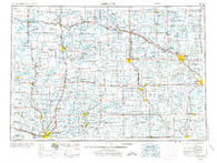 Midland Michigan Historical topographic map, 1:250000 scale, 1 X 2 Degree, Year 1954