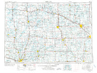 Midland Michigan Historical topographic map, 1:250000 scale, 1 X 2 Degree, Year 1954