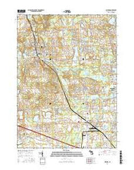 Milford Michigan Current topographic map, 1:24000 scale, 7.5 X 7.5 Minute, Year 2017