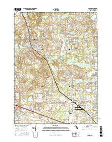 Milford Michigan Current topographic map, 1:24000 scale, 7.5 X 7.5 Minute, Year 2017