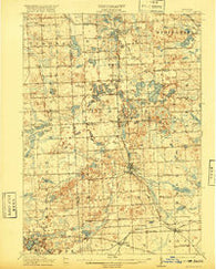 Milford Michigan Historical topographic map, 1:62500 scale, 15 X 15 Minute, Year 1909