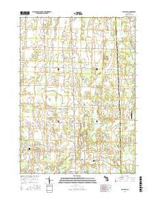 Millville Michigan Current topographic map, 1:24000 scale, 7.5 X 7.5 Minute, Year 2017