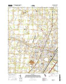 Monroe Michigan Current topographic map, 1:24000 scale, 7.5 X 7.5 Minute, Year 2016