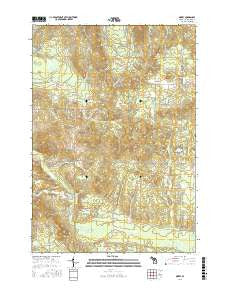 Morey Michigan Current topographic map, 1:24000 scale, 7.5 X 7.5 Minute, Year 2016