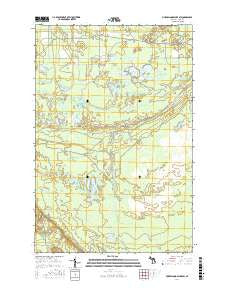 Muskallonge Lake SW Michigan Current topographic map, 1:24000 scale, 7.5 X 7.5 Minute, Year 2017