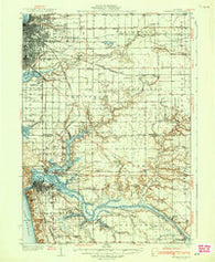 Muskegon Michigan Historical topographic map, 1:62500 scale, 15 X 15 Minute, Year 1936