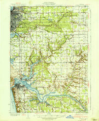 Muskegon Michigan Historical topographic map, 1:62500 scale, 15 X 15 Minute, Year 1936