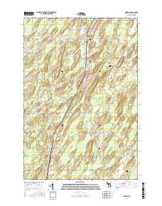 Nadeau Michigan Current topographic map, 1:24000 scale, 7.5 X 7.5 Minute, Year 2016
