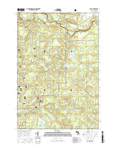 Naults Michigan Current topographic map, 1:24000 scale, 7.5 X 7.5 Minute, Year 2016