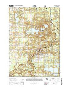 Newaygo Michigan Current topographic map, 1:24000 scale, 7.5 X 7.5 Minute, Year 2017
