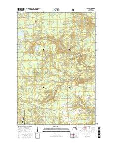 Nisula Michigan Current topographic map, 1:24000 scale, 7.5 X 7.5 Minute, Year 2016