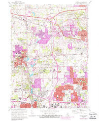 Northville Michigan Historical topographic map, 1:24000 scale, 7.5 X 7.5 Minute, Year 1969