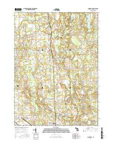 Oak Grove Michigan Current topographic map, 1:24000 scale, 7.5 X 7.5 Minute, Year 2017