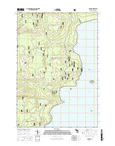 Ogontz Michigan Current topographic map, 1:24000 scale, 7.5 X 7.5 Minute, Year 2016