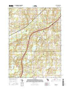 Olivet Michigan Current topographic map, 1:24000 scale, 7.5 X 7.5 Minute, Year 2017
