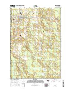 Onaway Michigan Current topographic map, 1:24000 scale, 7.5 X 7.5 Minute, Year 2017