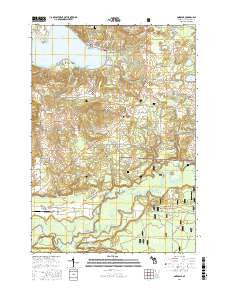 Onekama Michigan Current topographic map, 1:24000 scale, 7.5 X 7.5 Minute, Year 2017