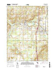 Otsego Michigan Current topographic map, 1:24000 scale, 7.5 X 7.5 Minute, Year 2016