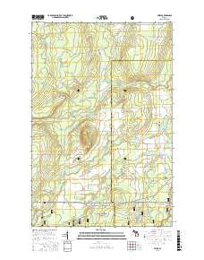 Pelkie Michigan Current topographic map, 1:24000 scale, 7.5 X 7.5 Minute, Year 2016