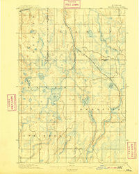 Perch Lake Michigan Historical topographic map, 1:62500 scale, 15 X 15 Minute, Year 1895