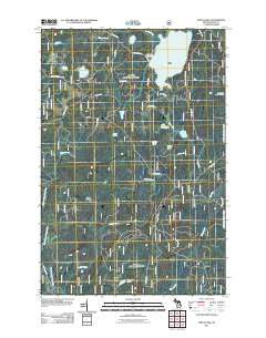 Perch Lake Michigan Historical topographic map, 1:24000 scale, 7.5 X 7.5 Minute, Year 2011