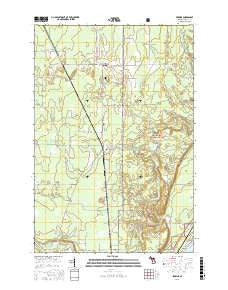 Perkins Michigan Current topographic map, 1:24000 scale, 7.5 X 7.5 Minute, Year 2016