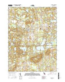 Pinckney Michigan Current topographic map, 1:24000 scale, 7.5 X 7.5 Minute, Year 2017